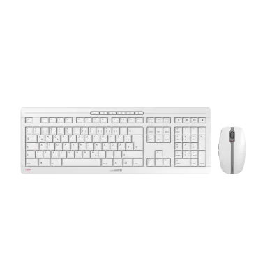 CHERRY STREAM DESKTOP Set, Maus und Tastatur kabellos, Weiß-grau