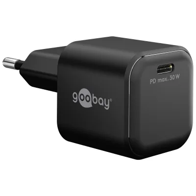 Goobay USB-C™ PD GaN Schnellladegerät Nano (30 W) schwarz