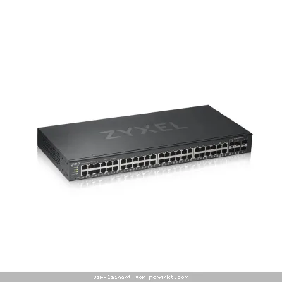 Zyxel GS1920-48V2 Gigabit 48-Port GbE Smart Managed Switch (100/1000 Mbit/s, QoS, Carbon, Zyxel NebulaFlex)
