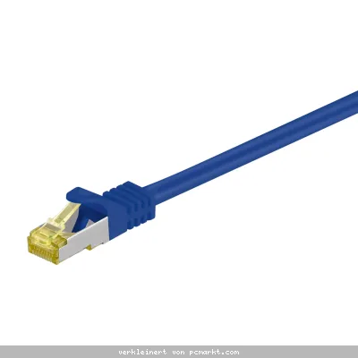 Goobay 30m RJ45 Patchkabel CAT 6A S/FTP (PiMF), 500 MHz, mit CAT 7 Rohkabel, blau LSZH halogenfrei, Kupfer