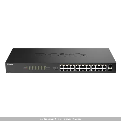 D-Link DGS-1026P Unmanaged Switch 26-Port, 24x 1G RJ45 (PoE+), 2x 1G SFP (Uplink)