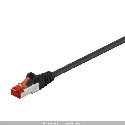Goobay 0,25m CAT 6 Patchkabel, S/FTP (PiMF), Schwarz