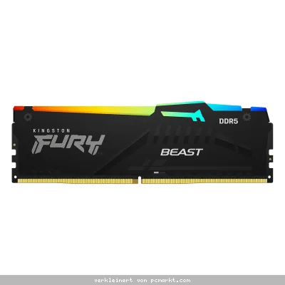 Kingston FURY Beast RGB Schwarz 16GB DDR5-6000 EXPO DIMM Arbeitsspeicher, CL36-44-44, 1.35V