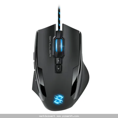 Sharkoon kabelgebundene Gaming Maus SKILLER SGM1, USB, 12 programmierbare Tasten, 10.800 dpi, RGB