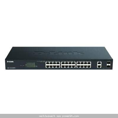 D-Link DGS-1100-26MPV2 Smart+ Managed Switch [24x Gigabit Ethernet Max PoE, 2x GbE/SFP Combo]