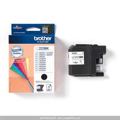 Brother LC-223BK Tintenpatrone Schwarz für 550 Seiten Für Kompatibilität, siehe Artikel-Beschreibung