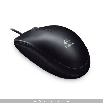 Logitech B100, Optische Maus mit USB-Anschluss, beidhändig verwendbar, schwarz