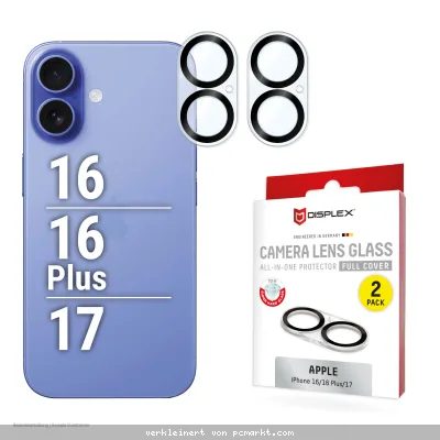 DISPLEX CamGlass All-In-One iPhone 16/16 Plus/17 2 Stück