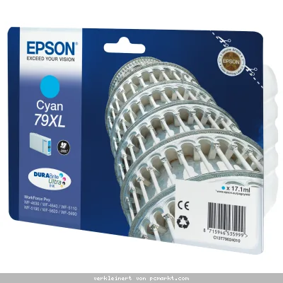 Epson 79XL Tintenpatrone Cyan Für Kompatibilität, siehe Artikel-Beschreibung | Niedrigere Druckkosten Dank XL-Tintenpatrone