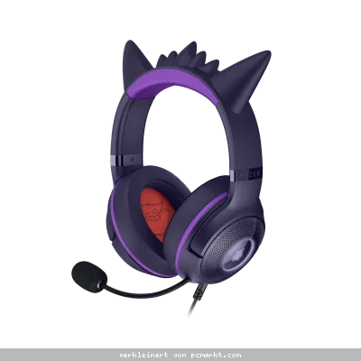 Razer Kraken Kitty V2 Pokémon Gengar Edition kabelgebundenes RGB-Gaming Headset mit auffälligen Gengar Dornen