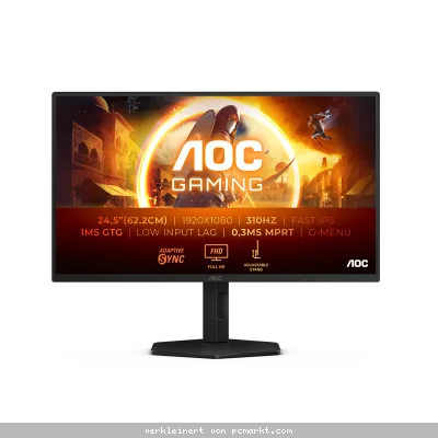 AOC 25G4SXU 25 Zoll Full HD Monitor, 310 Hz, 1 ms, FreeSync Prem., G-Sync comp., HDR10 (1920x1080, 2x HDMI 2.0, 1x DisplayPort 1.4) schwarz