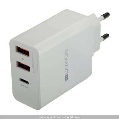 Canyon Power Adapter H-08 PD 30W, USB-C, USB-A, weiß (CNE-CHA08W)