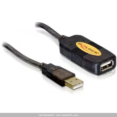 Delock USB 2.0 Verlängerung, aktiv, 10m [Stecker-> Buchse, Bis zu 2 Kabel]