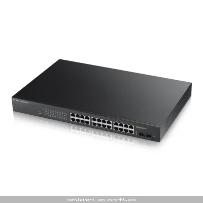 Zyxel GS1900-24HP V2 Smart Managed Switch 24x Gigabit Ethernet (24x PoE+ max. 170 Watt), 2x SFP, Layer 2, Rackmount