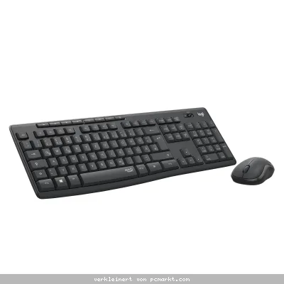 Logitech MK295 Desktopset, kabellos, Spritzwassergeschützt, SilentTouch-Technologie, 8 Sondertasten