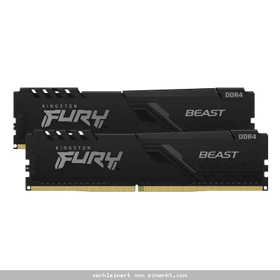 Kingston FURY Beast Schwarz 32GB Kit (2x16GB, R2) DDR4-3200 CL16 'UDIMM Gaming Arbeitsspeicher