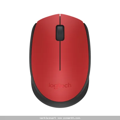 Logitech M171 kabellose, komfortable optische Maus, rot mit langer Lebensdauer, für Links- und Rechtshänder