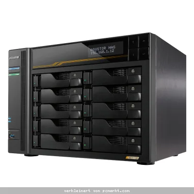 Asustor Lockerstor 10 Gen3 NAS 10-Bay AMD Ryzen V3C14 CPU, 16GB ECC DDR5 RAM, 0/10 HDD/SSD