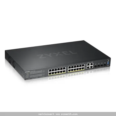 Zyxel GS2220-28HP Managed Switch 24x Gigabit Ethernet (PoE+, max. 375W), 4x RJ45/SFP Combo