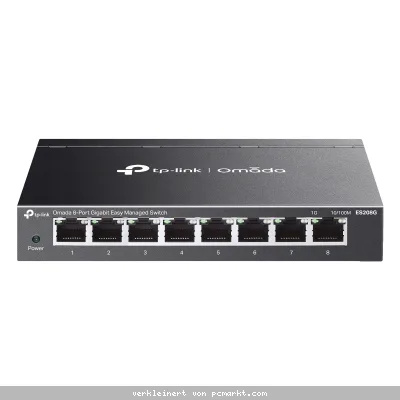 TP-Link Omada ES208G Easy Managed Switch 8-Port, Smart Managed, 8x Gigabit RJ45
