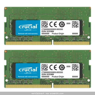 Crucial 64GB Kit (2x 32GB) DDR4-3200 CL22 SO-DIMM Arbeitsspeicher