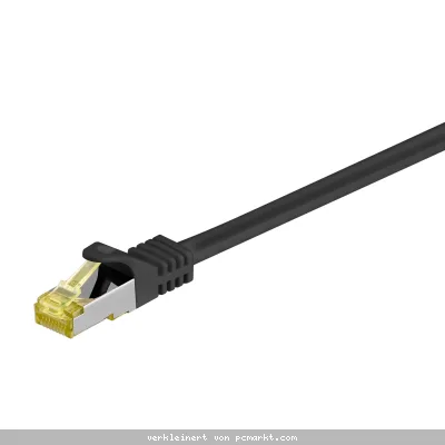 Goobay 15m RJ45 Patchkabel CAT 6A S/FTP (PiMF), 500 MHz, mit CAT 7 Rohkabel, schwarz LSZH halogenfrei, Kupfer