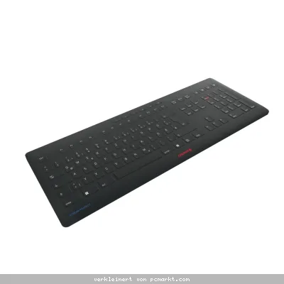 CHERRY Stream Protect Keyboard Wireless schwarz, USB, DE-Layout inkl. Membran, Schutzmembran (Silikon), spritzwassergeschützt, 10 Multimediatasten