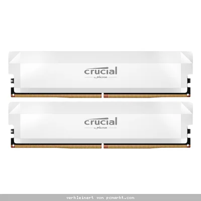 Crucial Pro OC Weiß 32GB Kit (2x16GB) DDR5-6400 CL38 UDIMM Gaming-Arbeitsspeicher - Unterstützt Intel XMP 3.0 und AMD EXPO