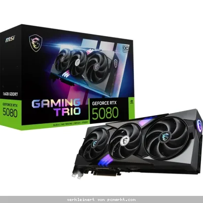 MSI GeForce RTX 5080 16GB Gaming Trio OC - 16GB GDDR7, HDMI, 3x DP