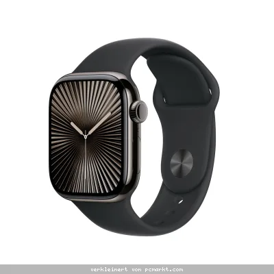 Apple Watch S10 Schiefer Titanium Sport Band Schwarz- S/M GPS + Cellular 42mm MWXG3QF/A 2024