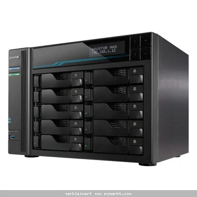 Asustor Lockerstor 10 NAS 10-Bay Intel Atom® C3538 CPU, 8GB DDR4 RAM, 0/10 HDD/SSD