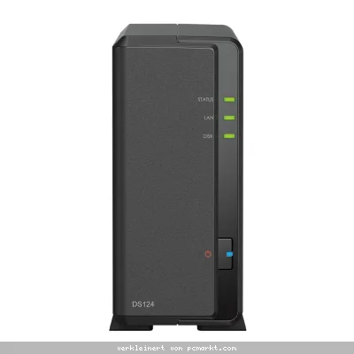Synology DiskStation DS124 NAS 1-Bay 2,5"/3,5" SATA HDD/SSD, 1x Gigabit LAN, 2x USB 3.0, 1GB RAM