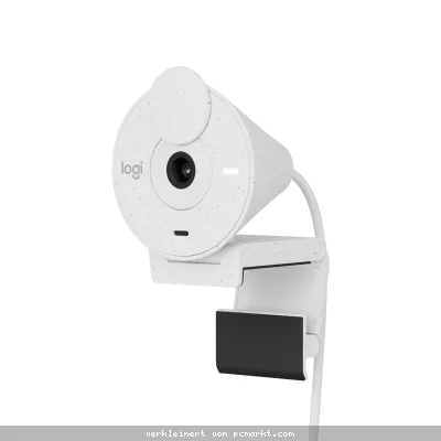 Logitech Brio 300 Full HD Webcam - OFF-WHITE, USB-C Anschluss, Integriertes Mikrofon, Abdeckblende, Monitor-/Notebook-Halterung