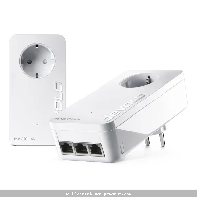 devolo Magic 2 LAN triple Powerline Starter Kit Powerline bis zu 2.400 Mbit/s, 3x Gigabit LAN (pro Einheit)