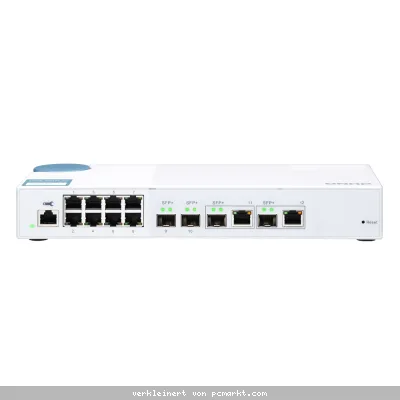 QNAP QSW-M408-2C Smart Managed Switch [2x 10GbE SFP+, 2x 10GbE SFP+/RJ45 Combo, 8x 1GbE (RJ45), Layer 2, Netzwerkmanagement]