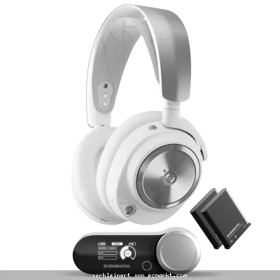 SteelSeries Gaming Headset Arctis Nova Pro Wireless White Multi-System Gaming-Headset mit wechselbarem Akku (Infinity Power System) und Active Noise C