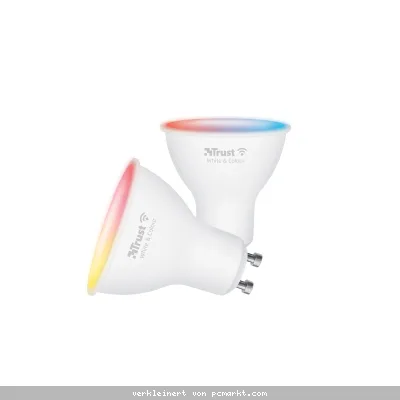 Trust GU-10 DUO-PACK RGBCW LED SPOT WI-FI Smarter WiFi LED-Strahler, weiß und farbig, Fassung GU10, von Ihrem Smartphone/Tablet zu steuern