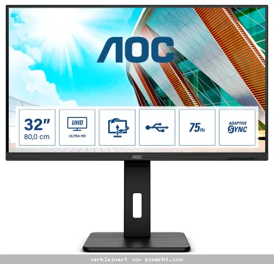 AOC U32P2 Office Monitor - 4K, Höhenverstellung, USB-Hub