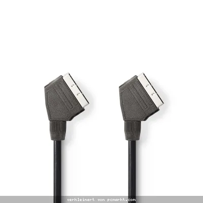 Nedis SCART-Kabel | SCART Stecker | SCART Stecker - Vernickelt | 480p | 1.50 m | Rund | PVC | Schwarz | Label