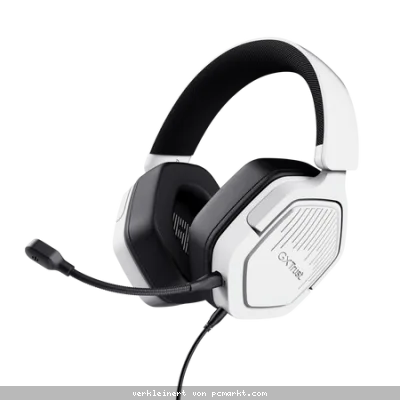 Trust Gaming GXT492W Carus Gaming Headset Leistungsstarkes, komfortables Over-Ear-Gaming-Headset für PC, Laptop und Konsolen, weiß
