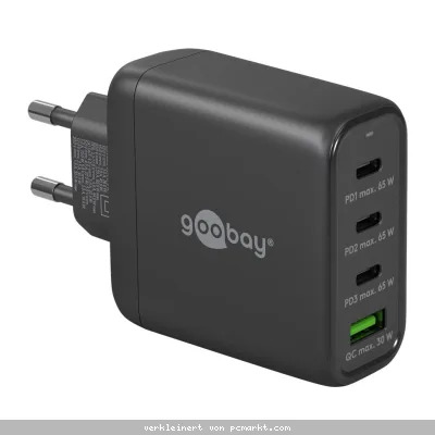 Goobay USB-C™ PD GaN Multiport-Schnellladegerät (68 W) schwarz