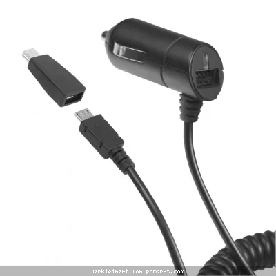 Kfz-Ladekabel Nano Connect Micro/USB 1A schwarz inklusive MiniUSB Adapter