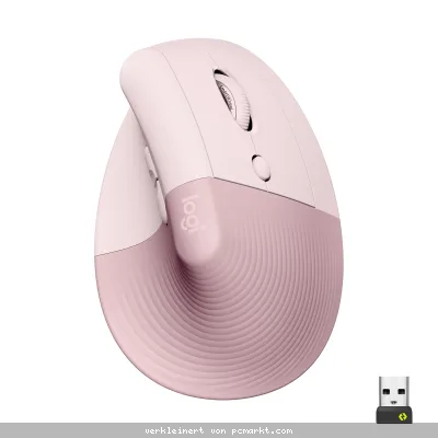 Logitech Lift Vertical Ergonomic Mouse, Gummibeschichtete Grifffläche, Bequeme Daumenauflage, 4 anpassbare leise Tasten