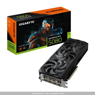 GIGABYTE GeForce RTX 5080 Windforce OC SFF 16G - 16GB GDDR7, HDMI, 3x DP