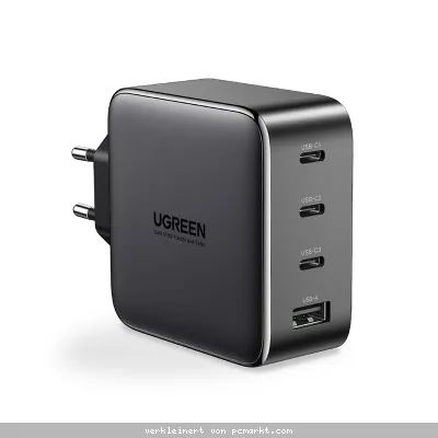 UGREEN USB-A+3xUSB-C 100W GaN Tech Schnell-Ladegerät, schwarz