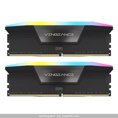 Corsair Vengeance RGB Schwarz 32GB Kit (2x16GB) DDR5-6000 CL30 DIMM Arbeitsspeicher