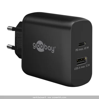 Goobay USB-C™ PD Dual-Schnellladegerät (65 W) schwarz