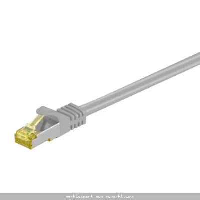 Goobay 20m RJ45 Patchkabel CAT 6A S/FTP (PiMF), 500 MHz, mit CAT 7 Rohkabel, grau LSZH halogenfrei, Kupfer