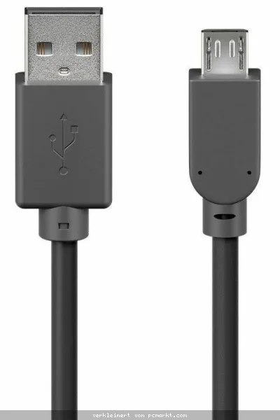 1,8m Goobay USB 2.0 Kabel, schwarz [Stecker Typ A -> Stecker Typ Micro-B]