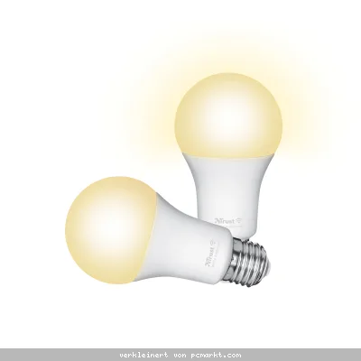 Trust E27 DUO-PACK LED CCT WI-FI Smarte WiFi LED-Lampe, Lichtstimmung weiß, Fassung E27, von Ihrem Smartphone/Tablet zu steuern